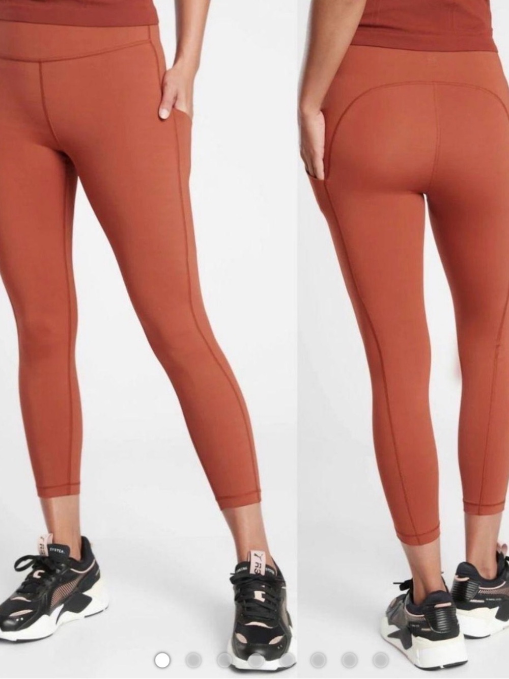 Athleta 7/8 Tight with Ultimate Stash Pocket - Terracotta Orange SZ. MT